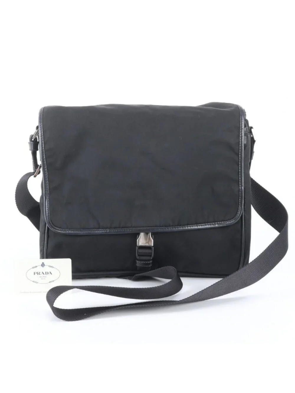 Prada Okayama Tenmaya Tessuto Nylon Leather Shoulder Bag Crossbody